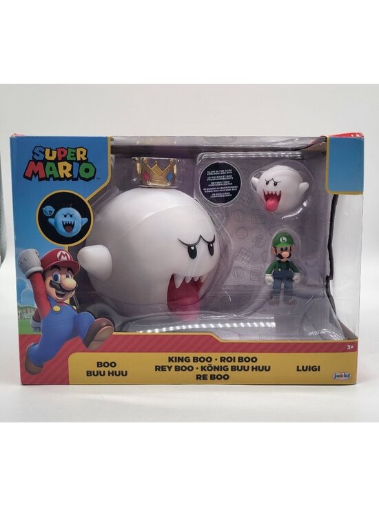 Jakks Pacific Other - Jakks SUPER MARIO Luigi w/Glow in the dark BOO KING BOO (BOX WEAR) Action Figure